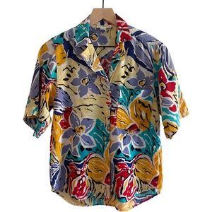 VINTAGE 80s Dior Floral Blouse